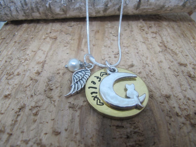 Cat Memorial Necklaceloss of Cathand Stamped Etsy