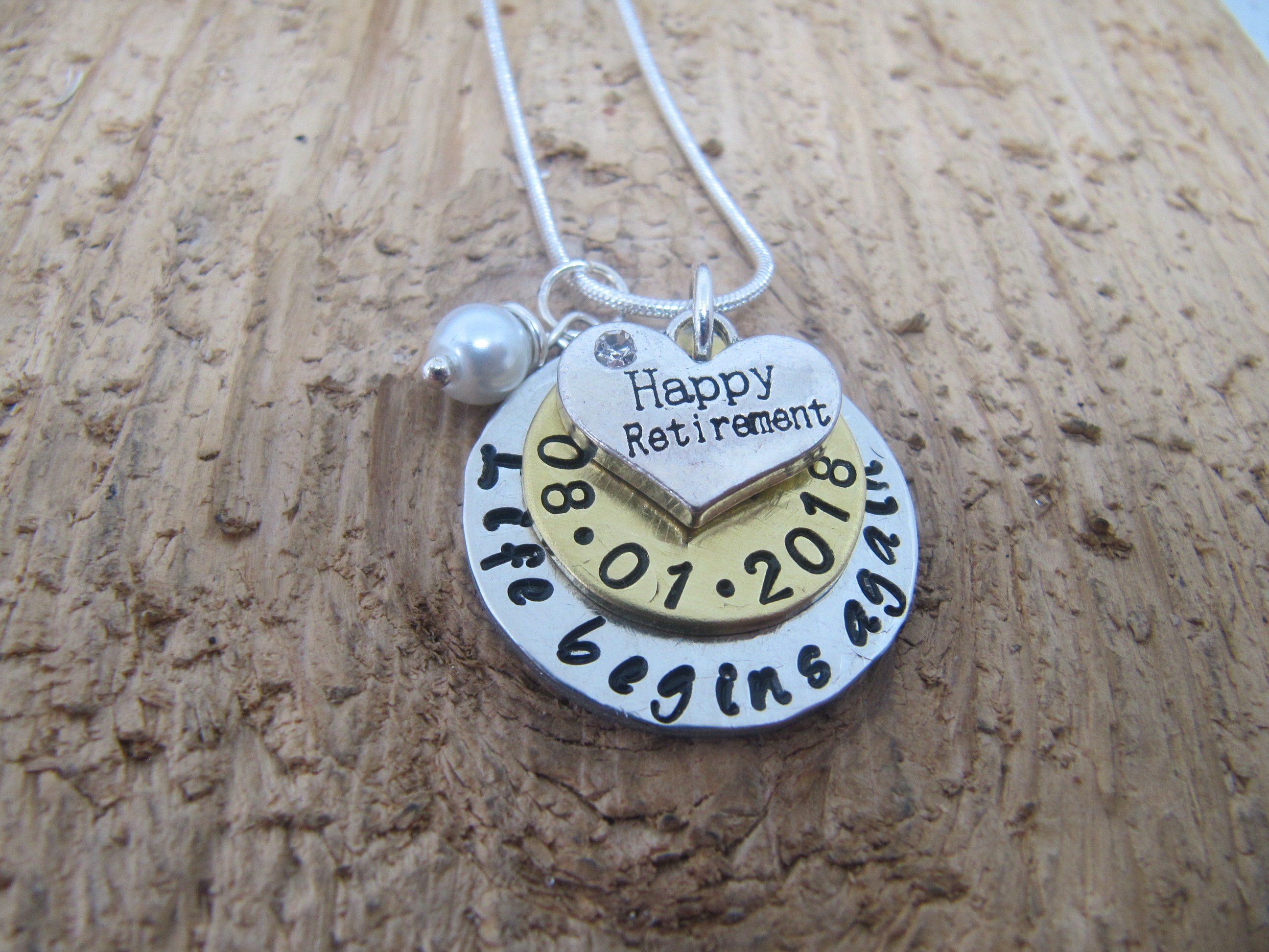 Retirement jewelry Retirement gift Gift for Retirement Hand Etsy