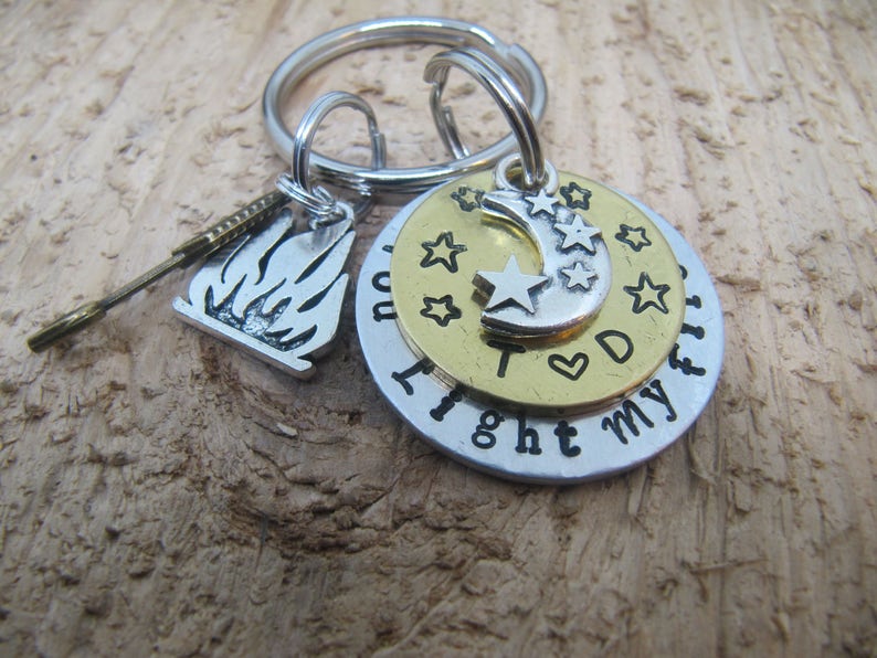 Anniversary key chain You light my fire anniversary gift Etsy