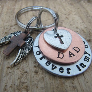 Memorial key chain,Dad memorial,Mom memorial,Grandpa memorial,loss of loved ones,death of dad,death of mom,keepsake jewelry