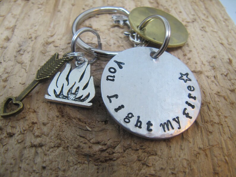 Anniversary key chain You light my fire anniversary gift Etsy
