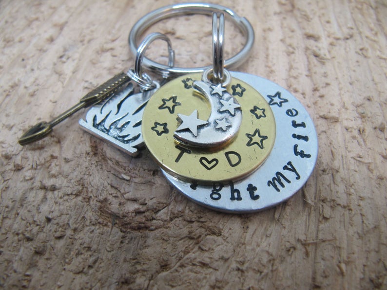 Anniversary key chain You light my fire anniversary gift | Etsy