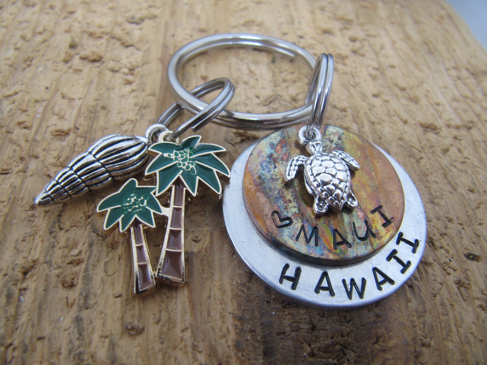 Maui Hawaii , Maui Jewelry, Maui Key Chain, Sea Turtle Charm, Hand ...