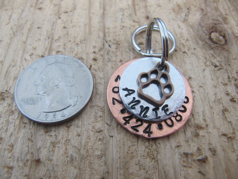 Pet ID Tag Pet Name Tag Cat ID Tag Dog ID Ta Hand Stamped Etsy