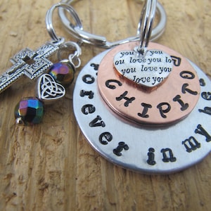 Memorial key chain, Memorial gift, memorial for husband, memorial for brother,  Sympathy gift , Loss of loved one, hand stamped key chain