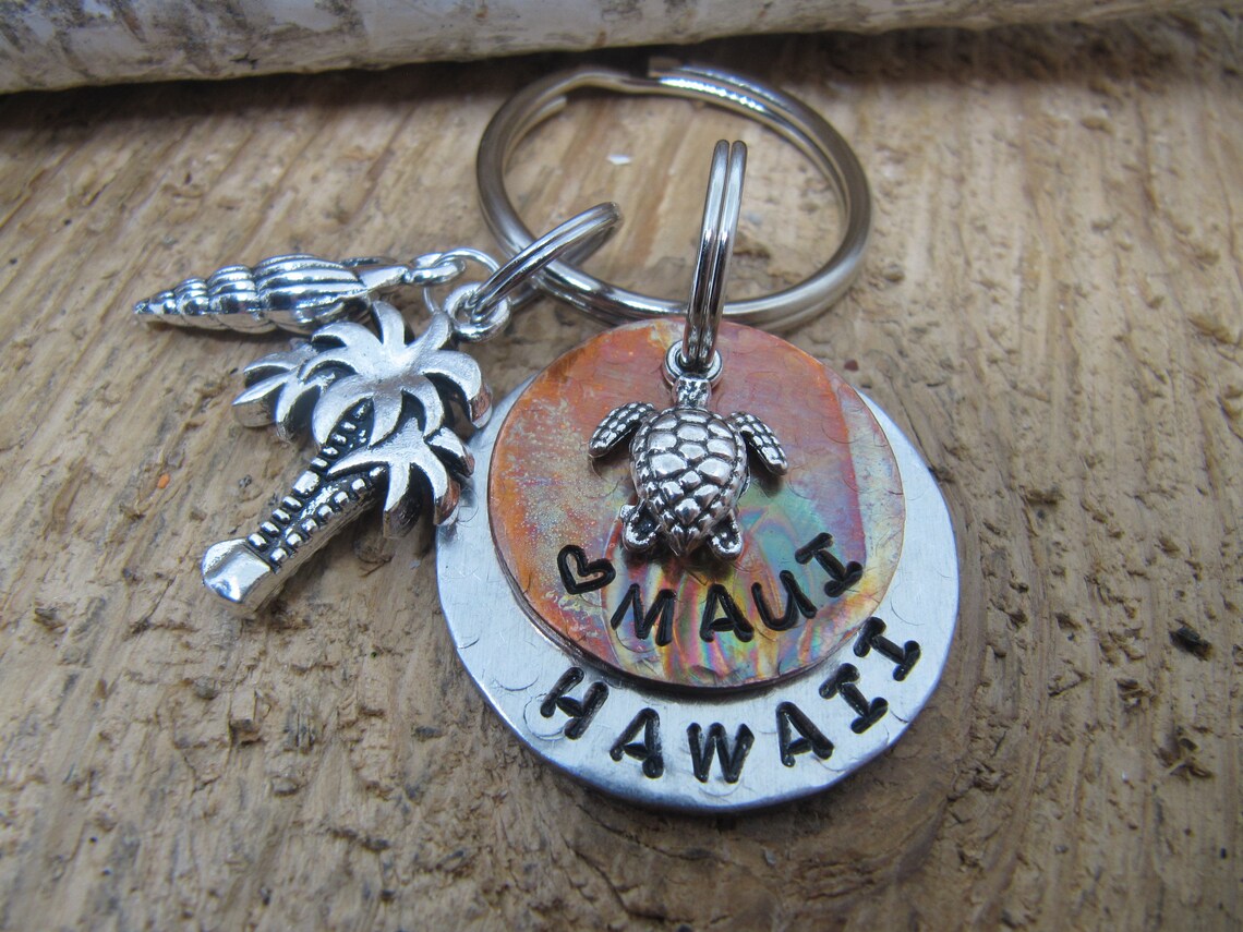 Maui Hawaii Maui jewelry Maui key chain sea turtle charm Etsy
