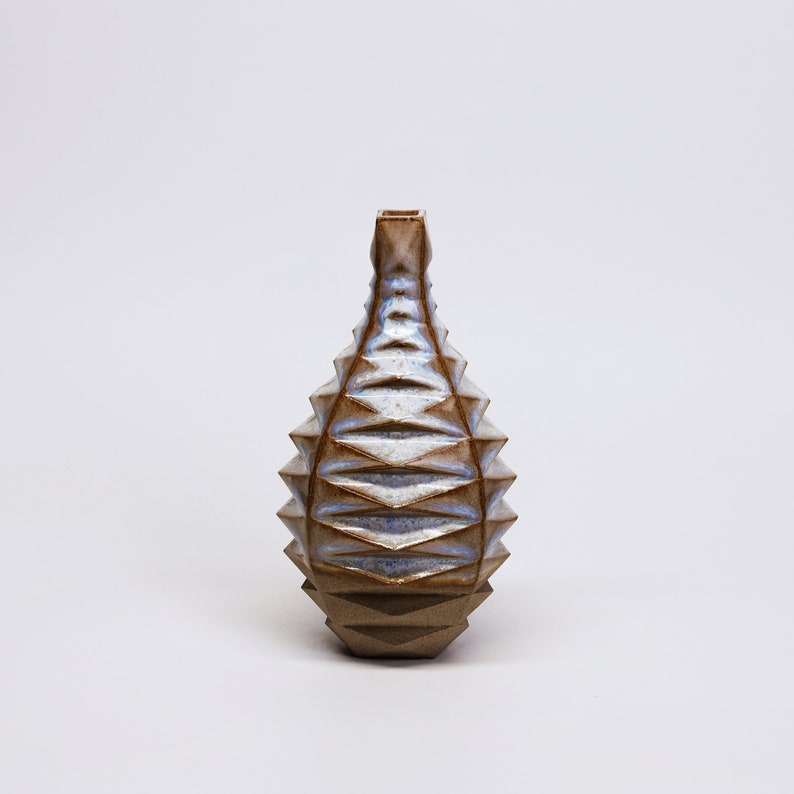 Patterned Ceramic Vase Home Decor Contemporary Ceramic Handmade patterned ceramic Modern vase Indoor Planter Textured Ceramic Square