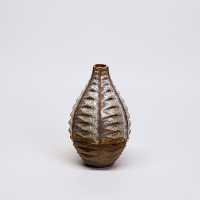 Patterned Ceramic Vase Home Decor Contemporary Ceramic Handmade patterned ceramic Modern vase Indoor Planter Textured Ceramic image 5