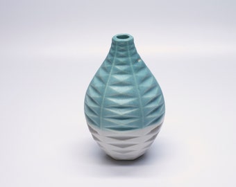 Patterned Ceramic Vase | Home Decor | Ceramic Jar | Handmade patterned ceramic | Modern vase | Ceramic | Textured Ceramic | Light Turquoise