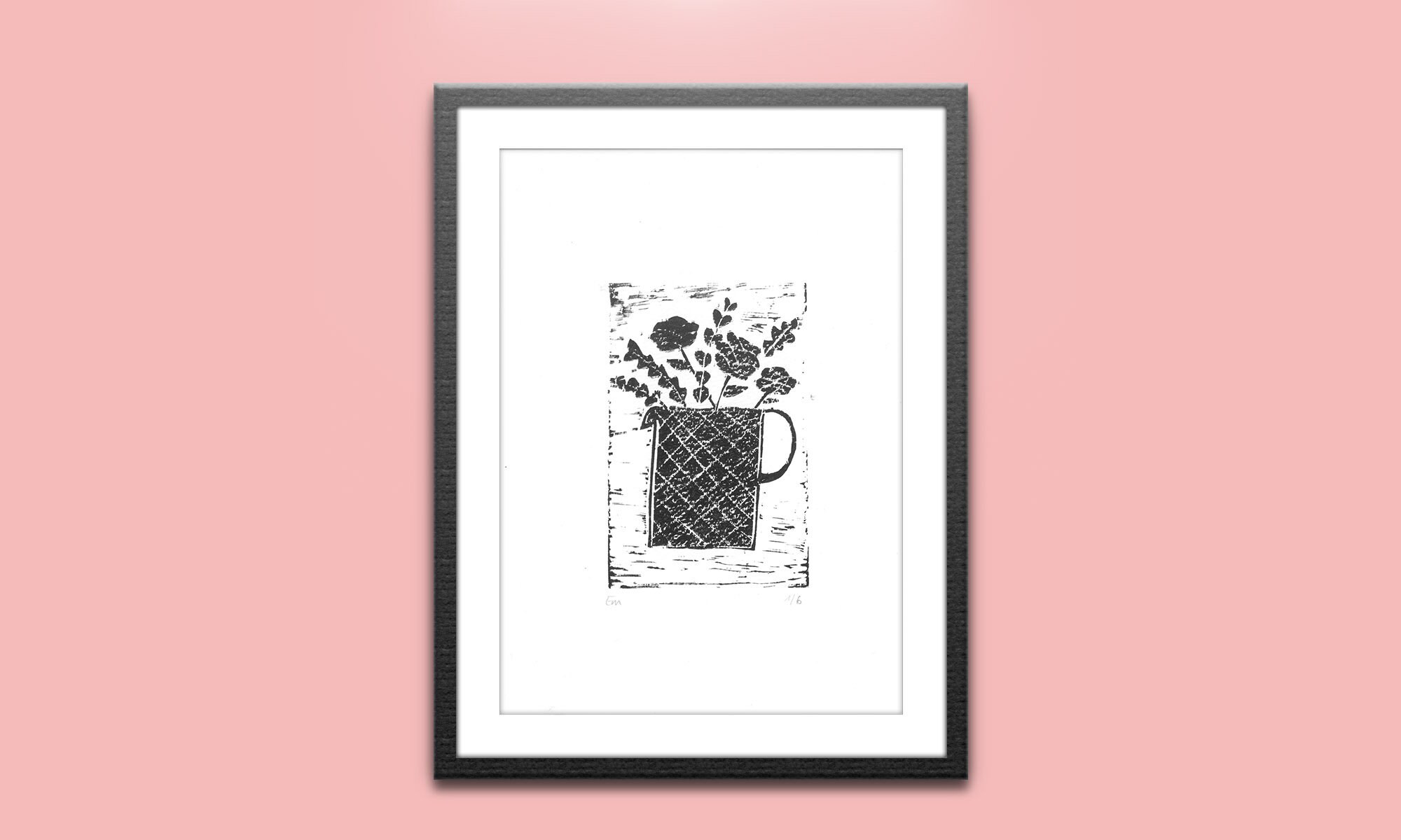 Linogravure Encre Fleurs