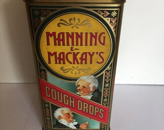 Vintage Manning & Mackay's Cough Drops Tin