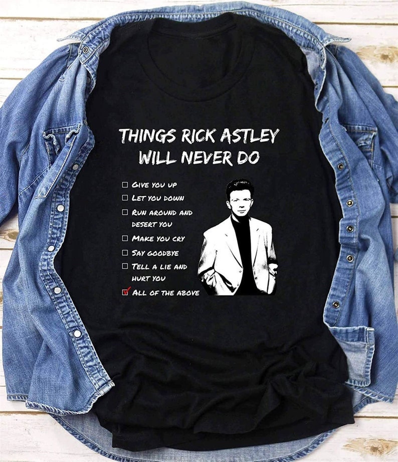 Never Gonna Give You Up Rickroll - Rick Astley Essential T-Shirt by  Samstown4077