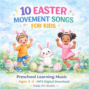 10 Easter Movement Songs for Kids | Preschool Action Music | Instant Download MP3
