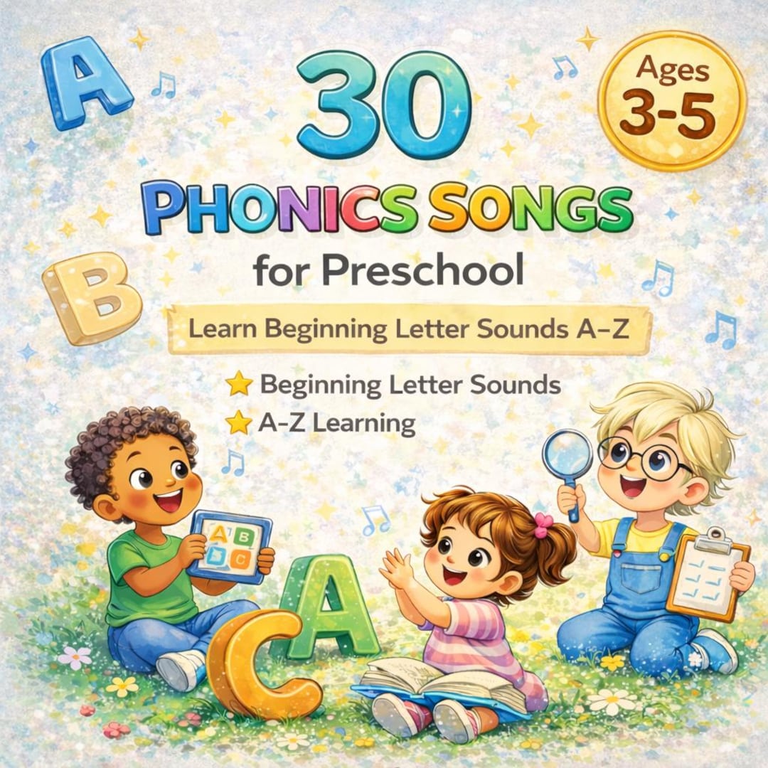 30 Phonics Songs for Preschool | Beginning Sounds, Rhyming & Syllables