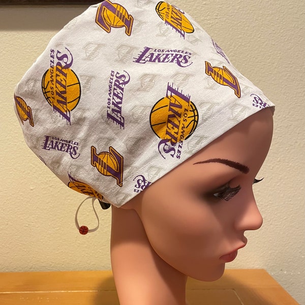 Women's Surgical Cap, Scrub Hat, Chemo Cap, Los Angeles Lakers