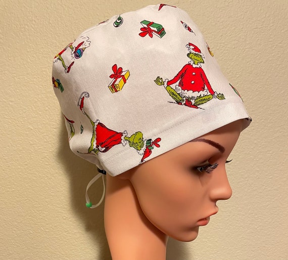 Women's Surgical Cap, Scrub Hat, Chemo Cap,  The Grinch