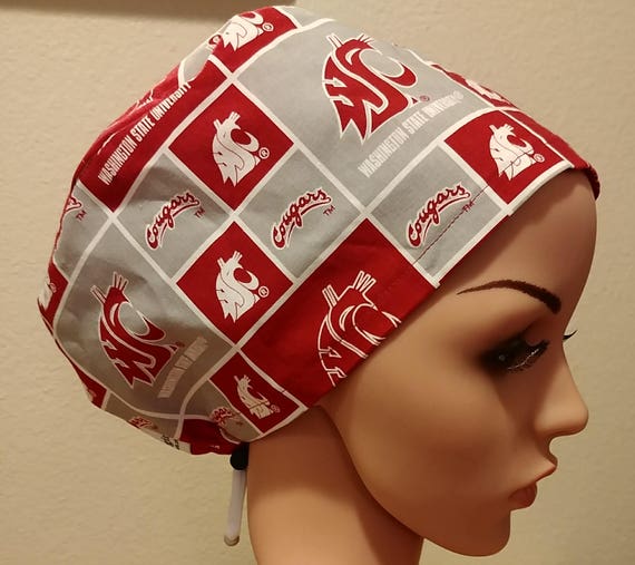 Women's Surgical Cap, Scrub Hat, Chemo Cap, Washington State University