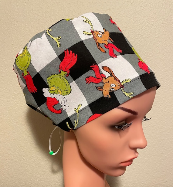 Women's Surgical Cap, Scrub Hat, Chemo Cap,  The Grinch and Max