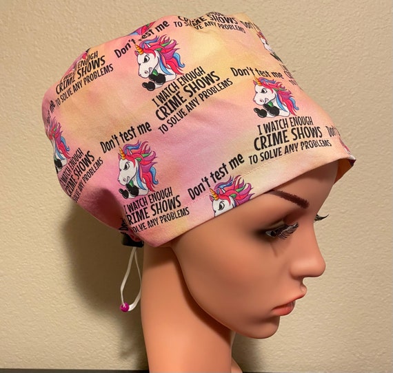 Women's Surgical Cap, Scrub Hat, Chemo Cap,  Don’t Test Me