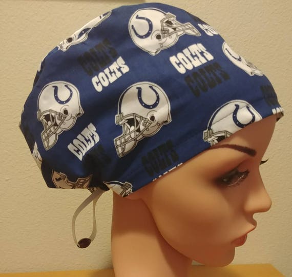 Women's Surgical Cap, Scrub Hat, Chemo Cap, NFL Indianapolis Colts