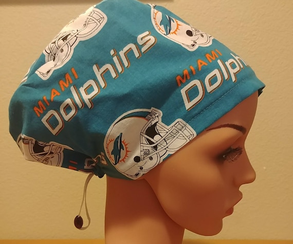 Women's Surgical Cap, Scrub Hat, Chemo Cap, NFL Miami Dolphins
