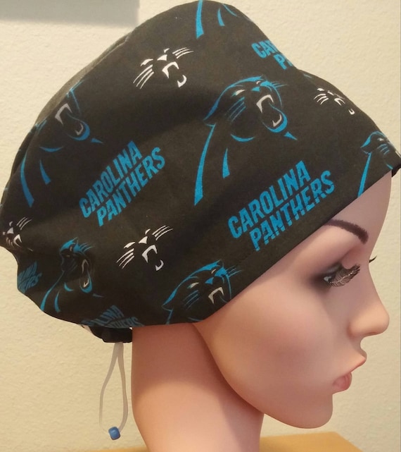 Women's Surgical Cap, Scrub Hat, Chemo Cap, NFL Carolina Panthers