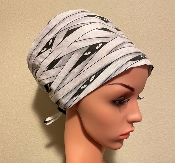 Women's Surgical Cap, Scrub Hat, Chemo Cap, Glow in the dark Mummy