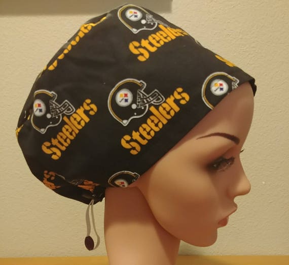 Women's Surgical Cap, Scrub Hat, Chemo Cap, NFL Pittsburgh Steelers