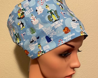 Women&#39;s Surgical Cap, Scrub Hat, Chemo Cap,  Elf the Movie