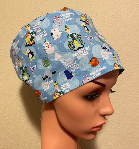 Women's Surgical Cap, Scrub Hat, Chemo Cap,  Elf the Movie