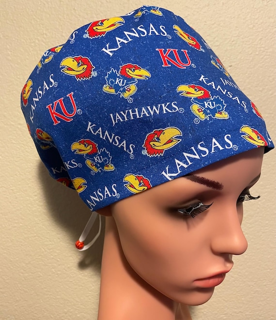 Women's Surgical Cap, Scrub Hat, Chemo Cap, Kansas University