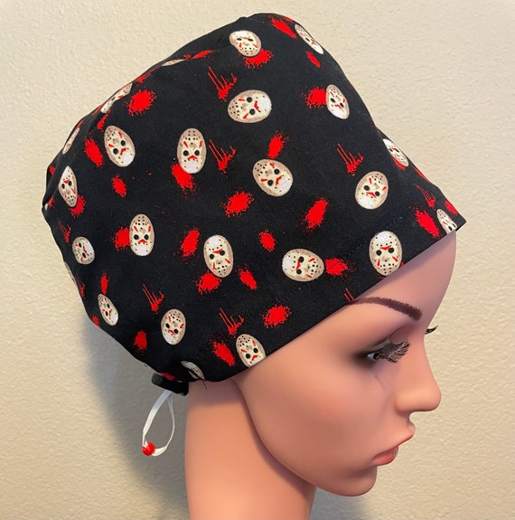 Women's Surgical Cap, Scrub Hat, Chemo Cap,  Friday the 13th