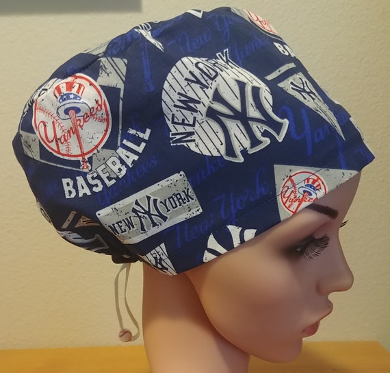 Women's Surgical Cap, Scrub Hat, Chemo Cap, MLB New York Yankees Pennants