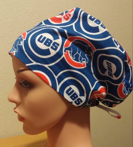Women's Surgical Cap, Scrub Hat, Chemo Cap, Chicago Cubs