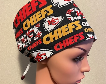 Women's Surgical Cap, Scrub Hat, Chemo Cap, NFL Kansas City Chiefs