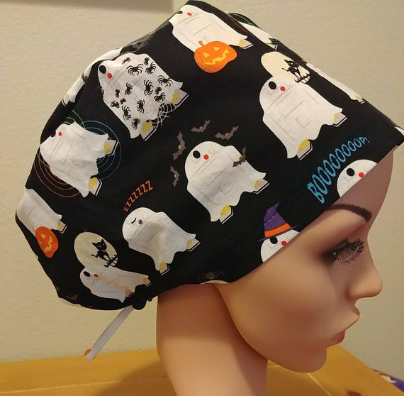Women's Surgical Cap, Scrub Hat, Chemo Cap,Star Wars  R2D2 Ghosts