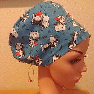 Women&#39;s Surgical Cap, Scrub Hat, Chemo Cap,  Count Snoopy