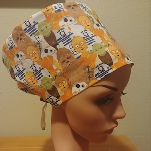 Women&#39;s Surgical Cap, Scrub Hat, Chemo Cap,  Star Wars Characters