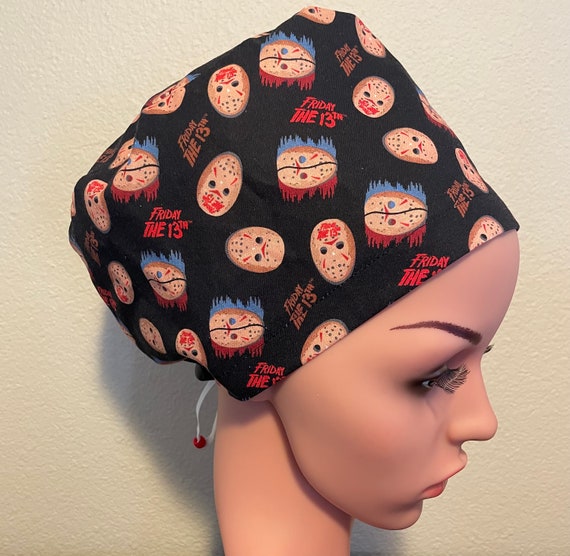 Women's Surgical Cap, Scrub Hat, Chemo Cap,  Friday the 13th