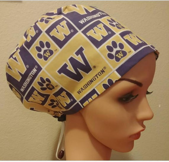 Women's Surgical Cap, Scrub Hat, Chemo Cap, University of Washington