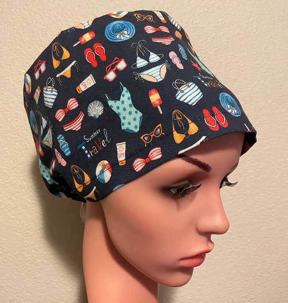 Women's Surgical Cap, Scrub Hat, Chemo Cap, Portafino Sun Bathing