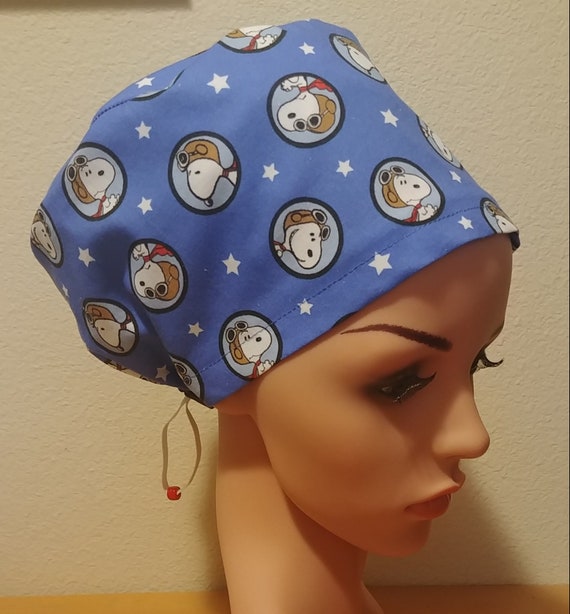 Women's Surgical Cap, Scrub Hat, Chemo Cap, Snoopy the Red Barron
