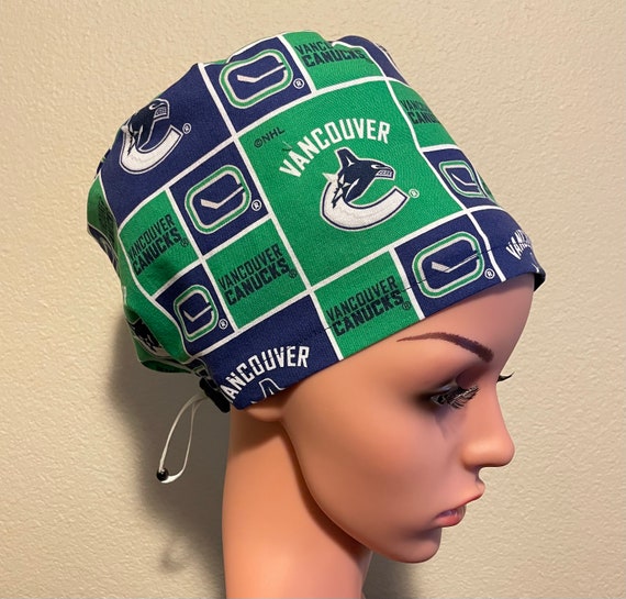 Women's Surgical Cap, Scrub Hat, Chemo Cap, NHL Vancouver Canucks