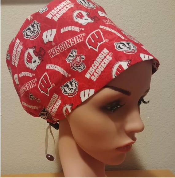 Women's Surgical Cap, Scrub Hat, Chemo Cap, University of Wisconsin