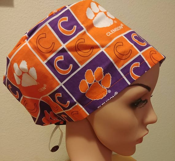 Women's Surgical Cap, Scrub Hat, Chemo Cap, Clemson University