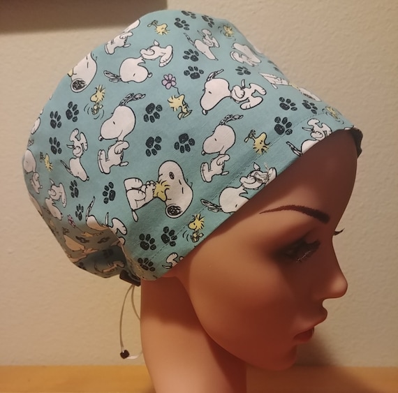 Women's Surgical Cap, Scrub Hat, Chemo Cap,  Snoopy and Woodstock