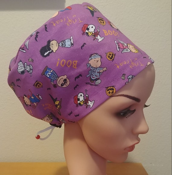 Women's Surgical Cap, Scrub Hat, Chemo Cap,  Peanuts Costume Party