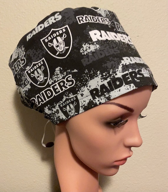 Women's Surgical Cap, Scrub Hat, Chemo Cap, NFL Las Vegas Raiders