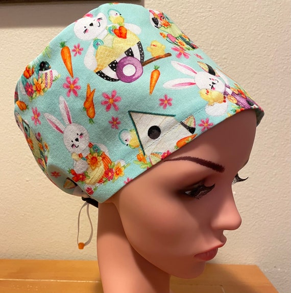 Women's Surgical Cap, Scrub Hat, Chemo Cap,  Peter Cottontail