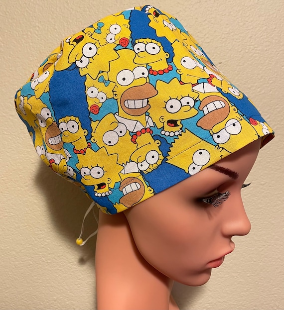 Women's Surgical Cap, Scrub Hat, Chemo Cap,  The Simpsons